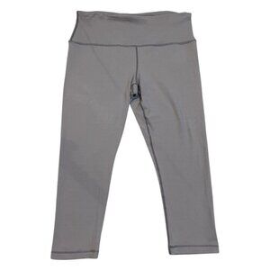 90 Degree By Reflex Stone Gray High Waisted Capri Yoga Pants SIZE-LARGE